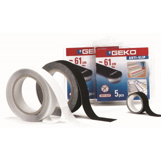 Geko Αντιολισθητική Ταινία Μαύρη  Σετ 5 τεμαχίων 19mm x 61cm