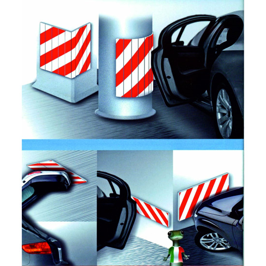 Geko Προστατευτικό Πάνελ Άσπρο/Κόκκινο 13,7cm x 50cm