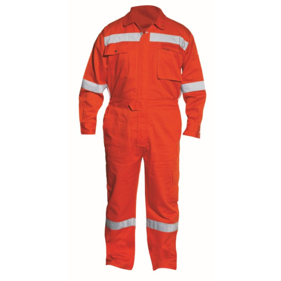 Ολόσωμη Φόρμα Εργασίας με 2 Αντανακλαστικές Ταινίες OL-131-R Πορτοκαλί