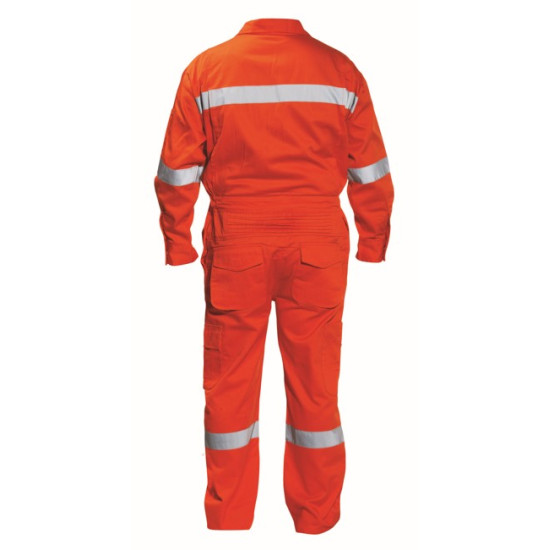 Ολόσωμη Φόρμα Εργασίας με 2 Αντανακλαστικές Ταινίες OL-131-R Πορτοκαλί