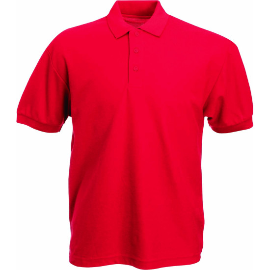 POLO Κοντομάνικο Βαμβακερό FRUIT OF THE LOOM Kόκκινο