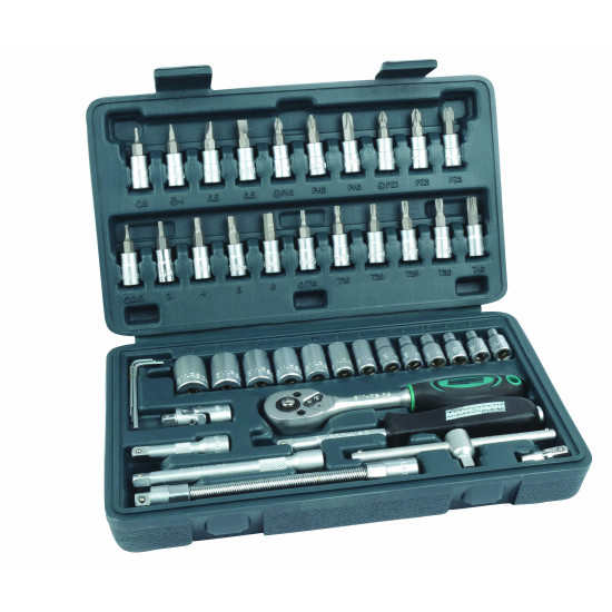 Εργαλειοθήκη με Μύτες και Καρυδάκια MANNESMANN Νο 2040 - 1/4'' (46 τεμαχίων)