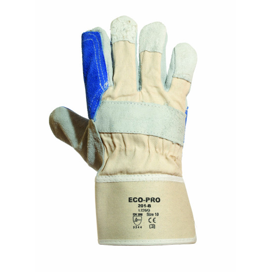 Γάντια Δερματοπάνινα Ενισχυμένα Γενικής Χρήσης ECOPRO Νο 201-B Μπλε