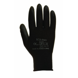 Γάντια με Επικάλυψη Πολυουρεθάνης PU Γενικής Χρήσης ECOPRO Νο 400-Β blister Μαύρα