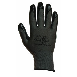 Γάντια με Επικάλυψη Νιτριλίου Γενικής Χρήσης ECOPRO Νο 600 GB blister Μαύρα/Γκρι