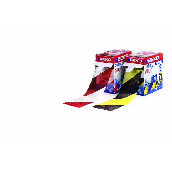 Ταινία Σημάνσης Κινδύνου Τεχνικών Έργων και Οδών 70mm x 200m Άσπρη/Κόκκινη σε Κουτί