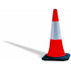 Κώνος Οδοσήμανσης από Πολυαιθυλένιο με Αντανακλαστικές Ταινίες και Βαριά Βάση 100cm PEC-100