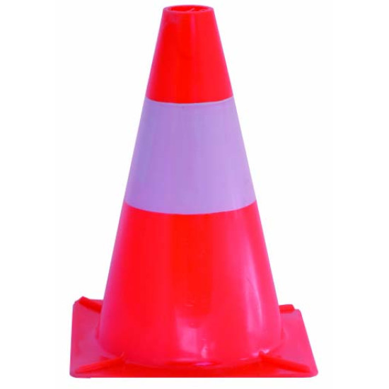 Κώνος Οδοσήμανσης από Πολυαιθυλένιο με Λευκή Ταινία 30cm PE-30