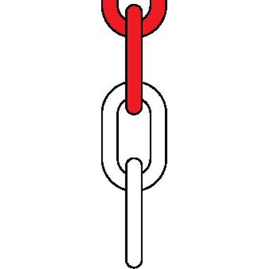 Αλυσίδα Πλαστική για Οριοθέτηση Χώρων 8mm Νο 105 Άσπρη/Κόκκινη