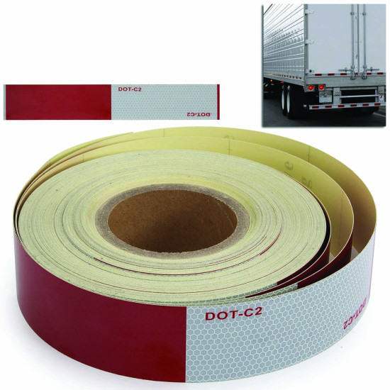 Αυτοκόλλητη Αντανακλαστική Ταινία Φορτηγών 5cm x 10m Άσπρη/Κόκκινη CT1000